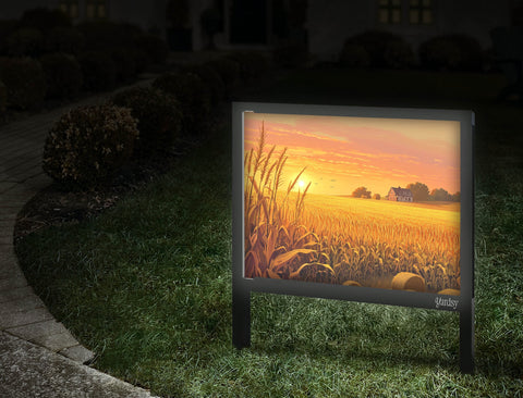 Cornfield At Sunset Country Yard Sign Walkway