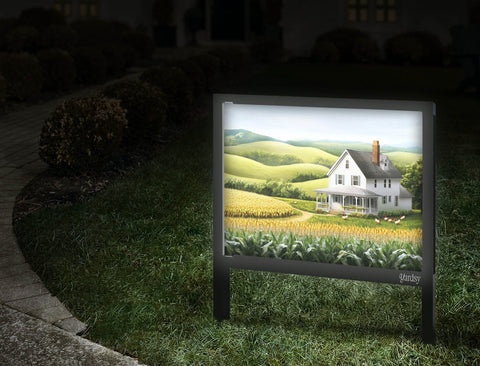 Country Cornfield House Landscape Yard Sign Walkway