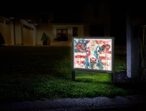 Cow American Flag Mailbox