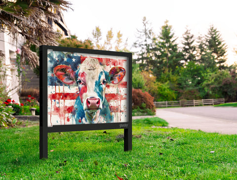 Cow American Flag Yard