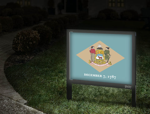 Delaware Flag Yardsy Sign Walkway