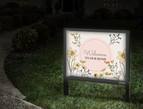 Delicate Welcome Yard Sign Walkway