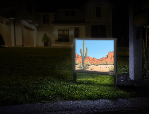 Desert Cactus Clear Day Landscape Yard Sign Mailbox