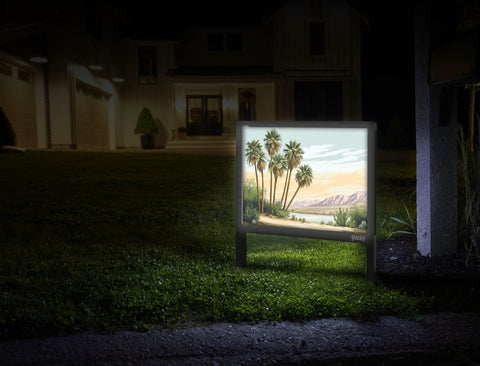 Desert Cactus Palm Oasis Landscape Yard Sign Mailbox