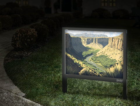 Desert River Valley Landscape Yard Sign Walkway