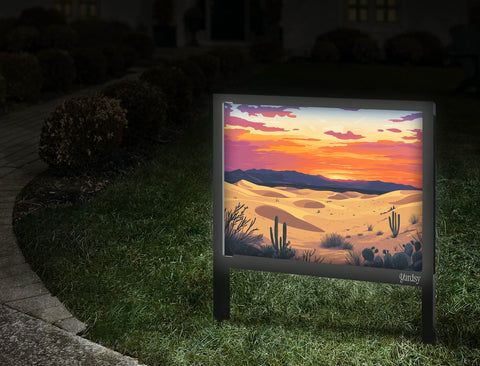 Desert Sunset Sand Dunes Landscape Yard Sign Walkway