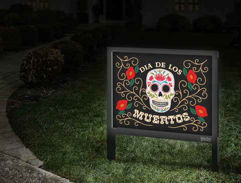 Dia De Los Muertos Skull Yardsy Sign Walkway