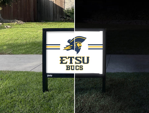 Etsu Bucs Mascot Stripes White Yardsy Sign yard sign