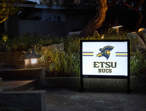Etsu Bucs Mascot Stripes White Yardsy Sign yard sign