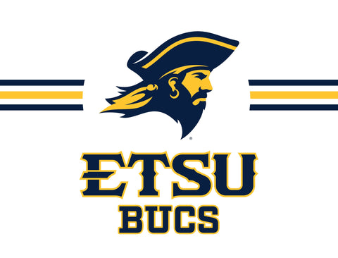 Etsu Bucs Mascot Stripes White Yardsy Sign yard sign