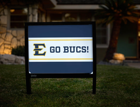 Etsu E Go Bucs Dark Blue Yardsy Sign yard sign