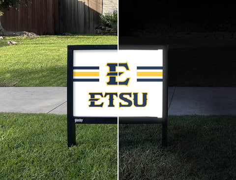 Etsu E Stripes White Yardsy Sign yard sign