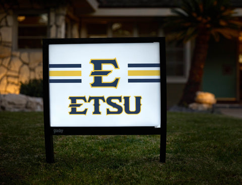 Etsu E Stripes White Yardsy Sign yard sign