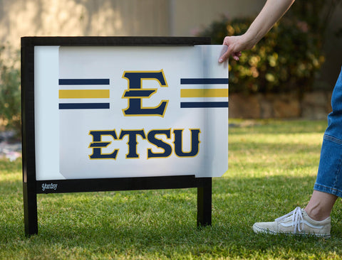 Etsu E Stripes White Yardsy Sign yard sign