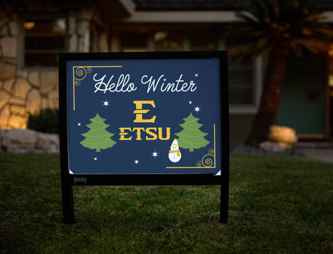 Etsu Hello Winter Yardsy Sign yard sign