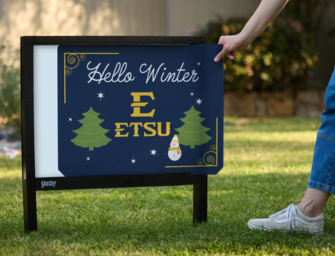 Etsu Hello Winter Yardsy Sign yard sign