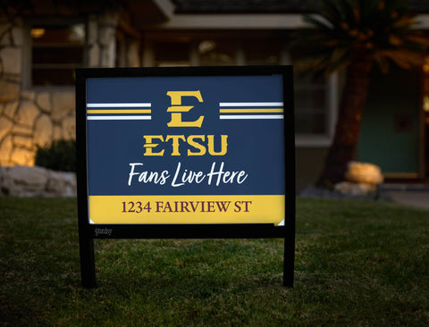 Fans Live Here Etsu Custom Yardsy Sign yard sign