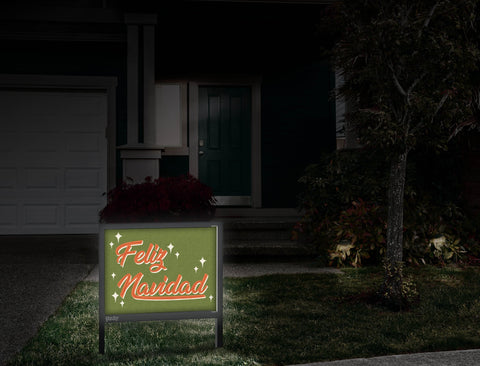 Feliz Navidad Yard Sign Front Door