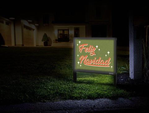 Feliz Navidad Yard Sign Mailbox