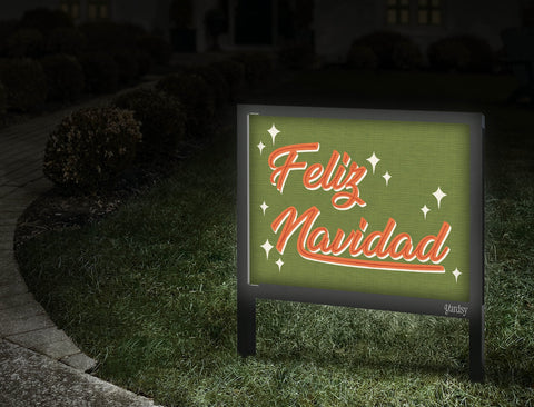 Feliz Navidad Yard Sign Walkway