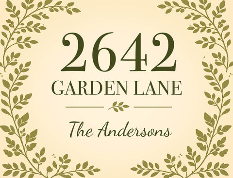 Fern Crest Custom Address Yardsy Sign yard sign