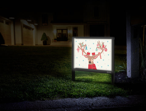 Festive Deer Yardsy Sign Mailbox