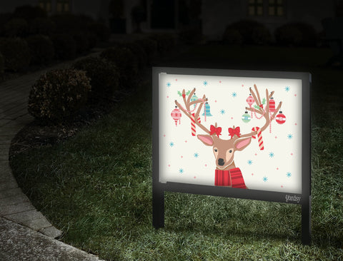 Festive Deer Yardsy Sign Walkway