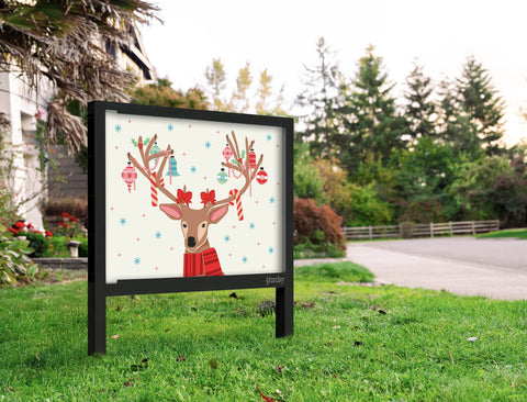 Festive Deer Yardsy Sign Yard