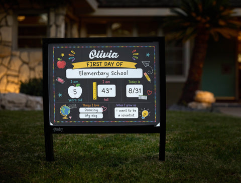 First Day Of School Elementary Custom yard sign