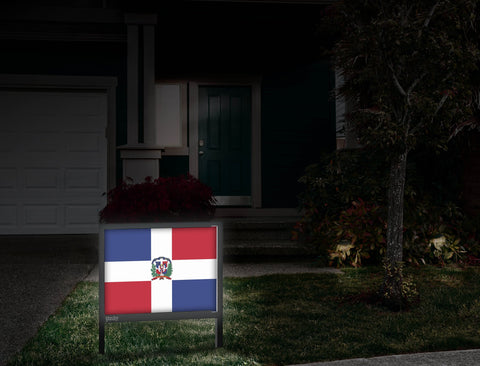 Flag Dominican Republic Yardsy Sign Front Door