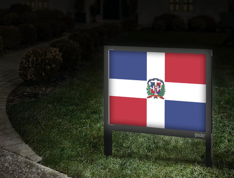 Flag Dominican Republic Yardsy Sign Walkway