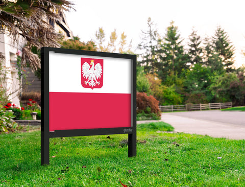 Flag Poland With Coat Of Arms Yardsy Sign Yard