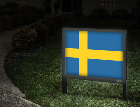 Flag Sweeden Yardsy Sign Walkway