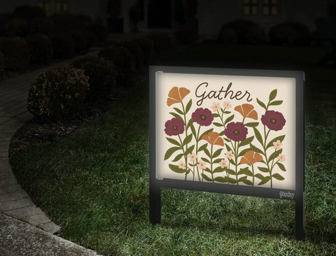 Floral Gather Yardsy Sign Walkway