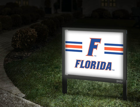 Florida F Stripes White Yardsy Sign Walkway