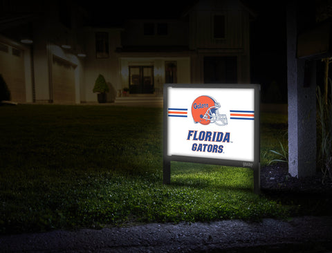 Florida Gators Helmet Stripes White V2 Yardsy Sign Mailbox
