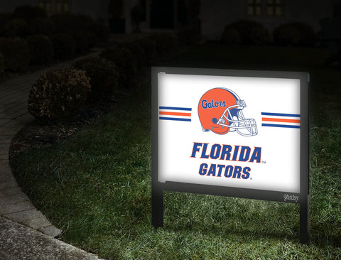 Florida Gators Helmet Stripes White V2 Yardsy Sign Walkway
