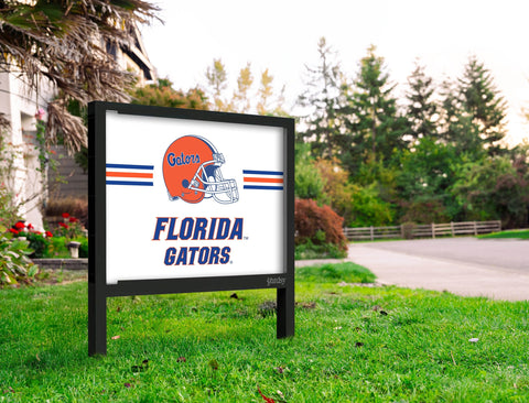 Florida Gators Helmet Stripes White V2 Yardsy Sign Yard