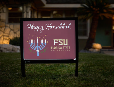 Florida State Happy Hanukkah Yardsy Sign yard sign