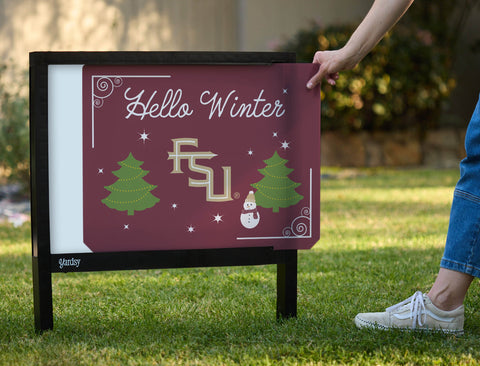 Florida State Hello Winter Yardsy Sign yard sign