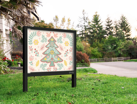 Folk Art Christmas Tree Cream Yardsy Sign Yard.Jpg