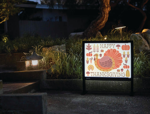 Folk Art Turkey Happy Thanksgiving Yardsy Sign yard sign