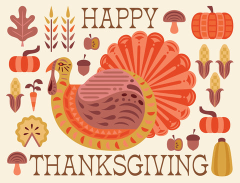 Folk Art Turkey Happy Thanksgiving Yardsy Sign yard sign