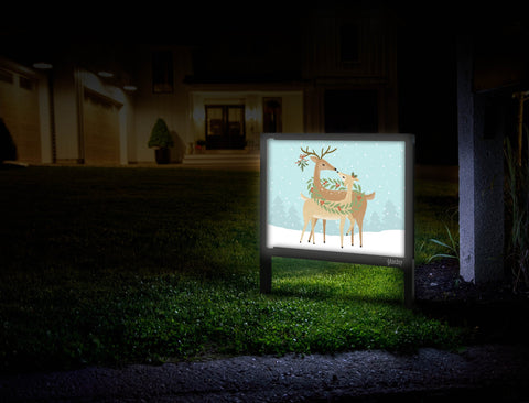 Forest Deer Yard Sign Mailbox