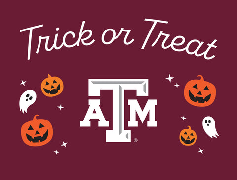 Texas A&M Halloween Trick Or Treat Yardsy Sign