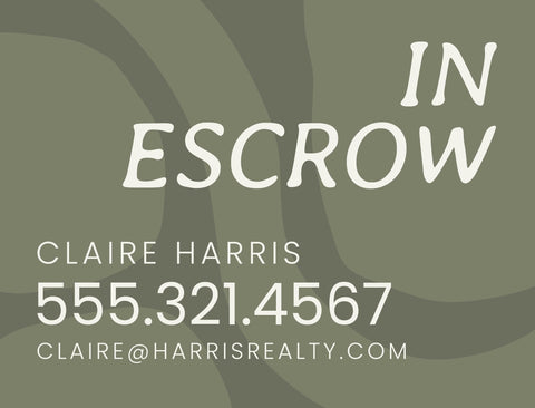 Contemporary Real Estate In Escrow Custom Yardsy Sign