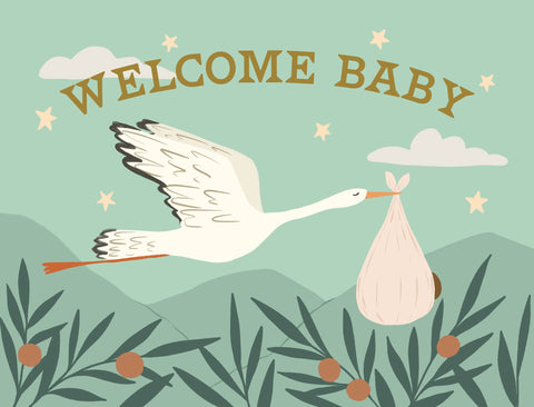 Welcome Baby Stork Yardsy Sign