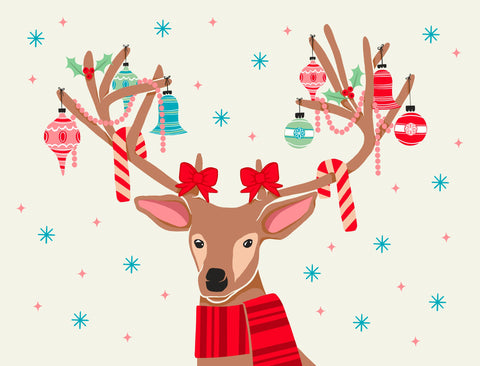 Festive Deer Yardsy Sign