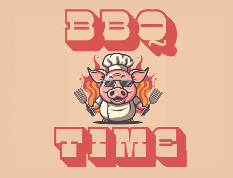 BBQ Time Pig Chef Summer Yardsy Sign