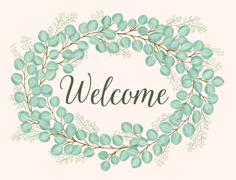 Welcome Eucalyptus Wreath Yardsy Sign